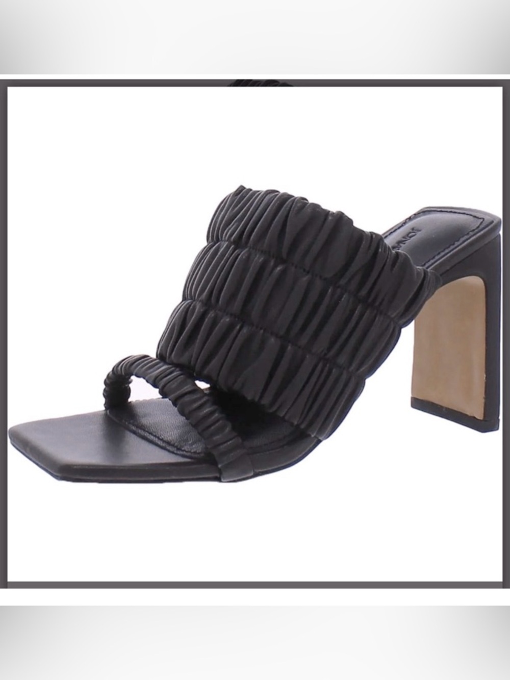 NIB [Jonathan Simkhai] Felix Black Ruched Mules Heel Women’s Sz US 8.5 / EU 39